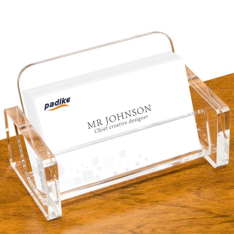 Padike Acrylic Business Card Holder Clear Business Card Stand,Premium Acrylic Clear Business Card Holder Desk Display - Image 1